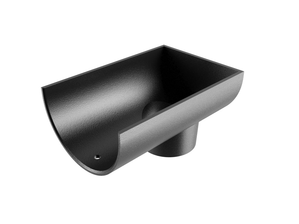 5x3" Deepflow Half Round Gutter Dropend Outlet 2.5" Internal Painted - Trade Warehouse