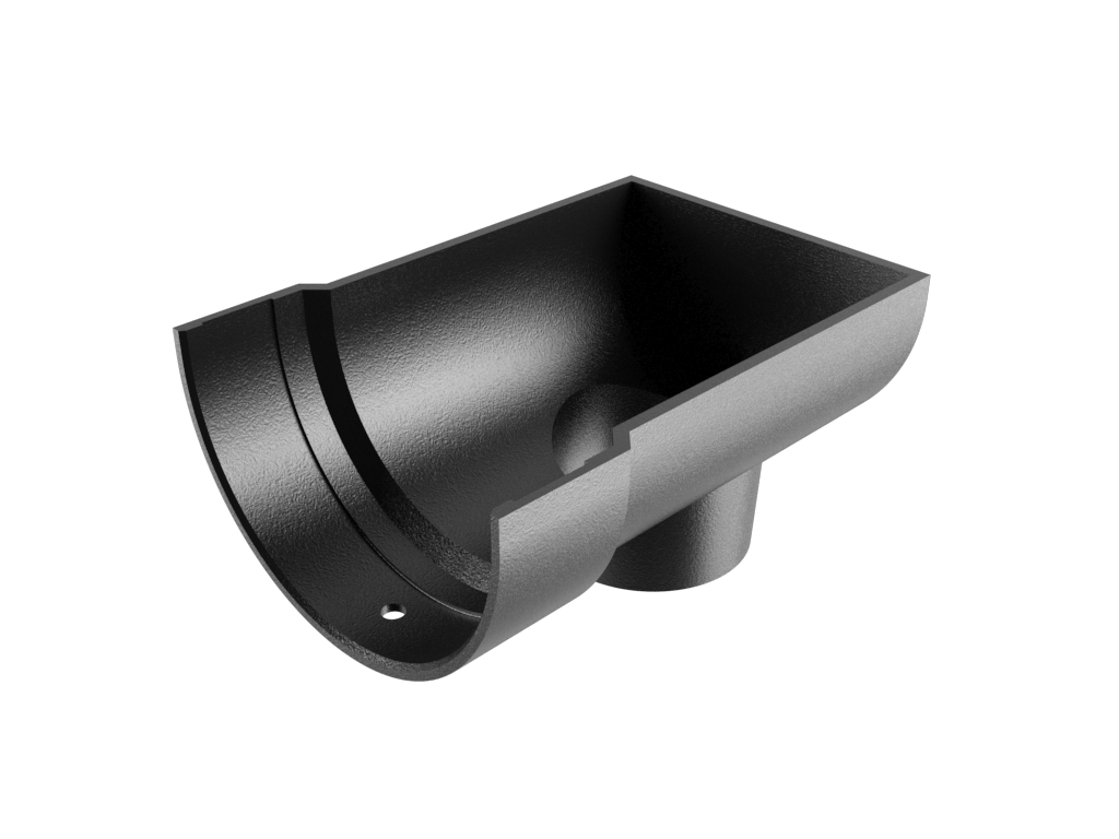 5x3" Deepflow Half Round Gutter Dropend Outlet 3" External Painted - Trade Warehouse