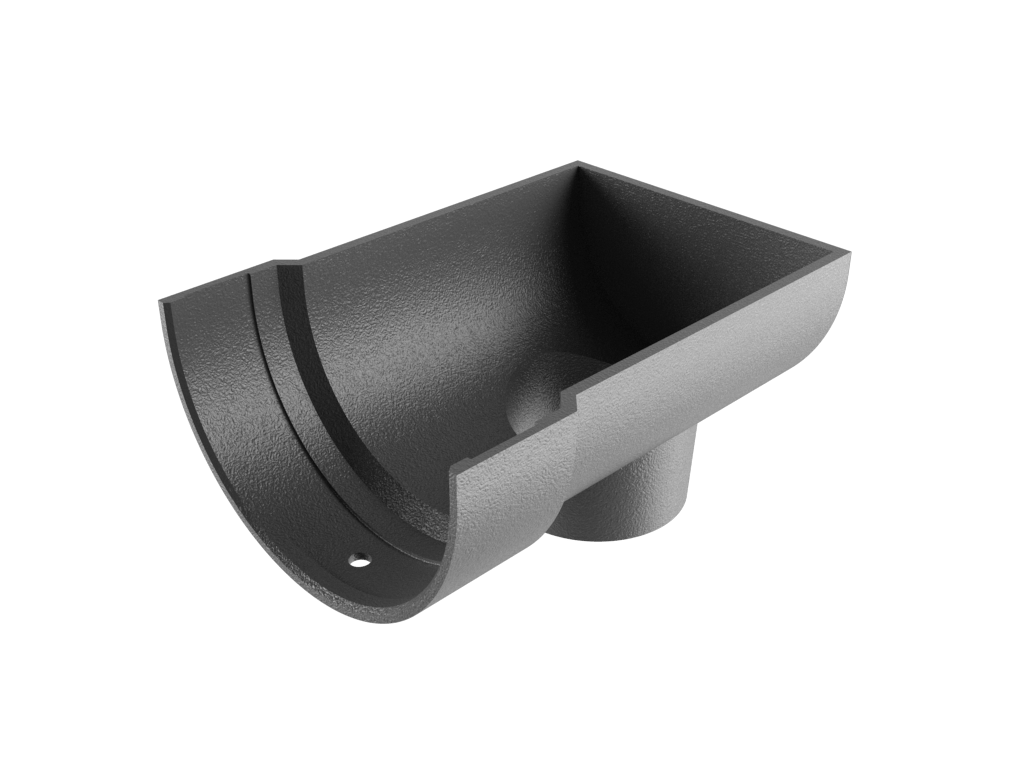 5x3" Deepflow Half Round Gutter Dropend Outlet 3" External Primed - Trade Warehouse