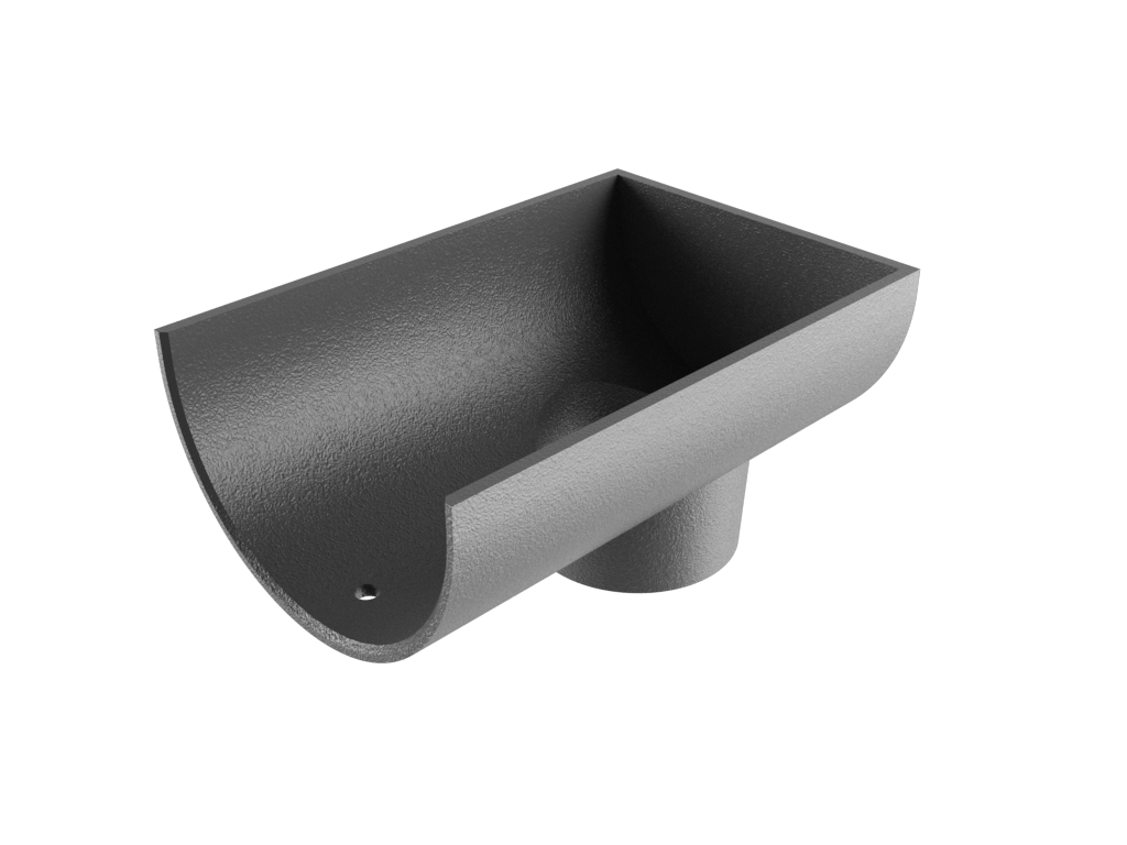 5x3" Deepflow Half Round Gutter Dropend Outlet 3" Internal Primed - Trade Warehouse