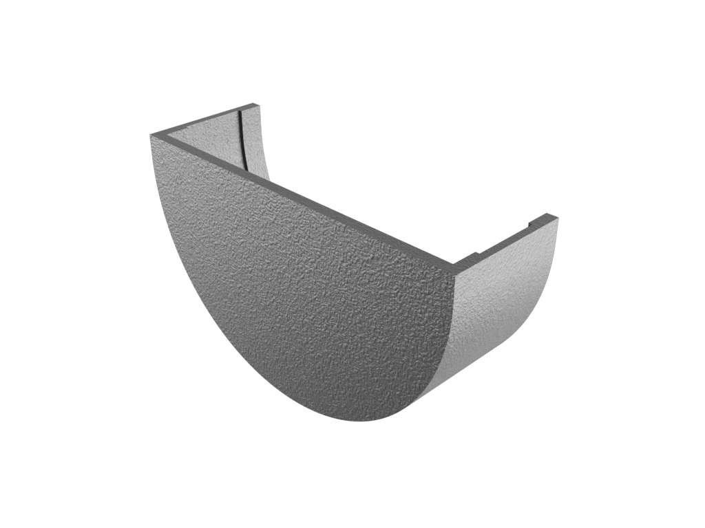 5x3" Deepflow Half Round Gutter External Stopend Primed - Trade Warehouse