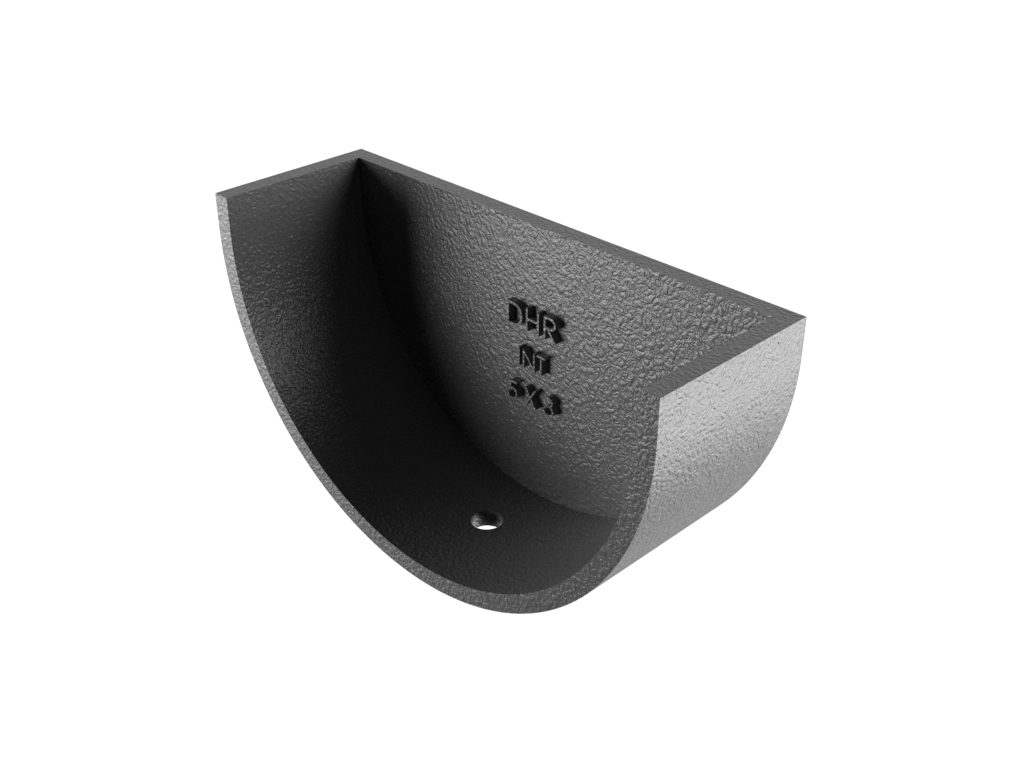 5x3" Deepflow Half Round Gutter Internal Stopend Primed - Trade Warehouse