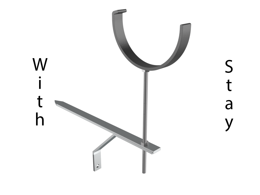 5x3" Deepflow Half Round Gutter Rise & Fall Bracket + 13" Stay Painted - Trade Warehouse