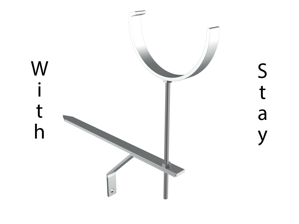 5x3" Deepflow Half Round Gutter Rise & Fall Bracket + 13" Stay Primed - Trade Warehouse