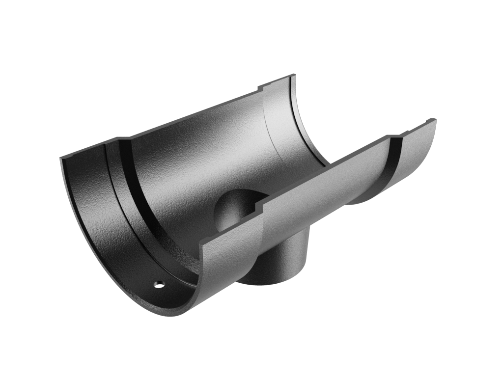 5x3" Deepflow Half Round Gutter Running Outlet 3" Painted - Trade Warehouse