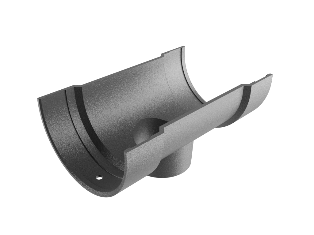 5x3" Deepflow Half Round Gutter Running Outlet 3" Primed - Trade Warehouse