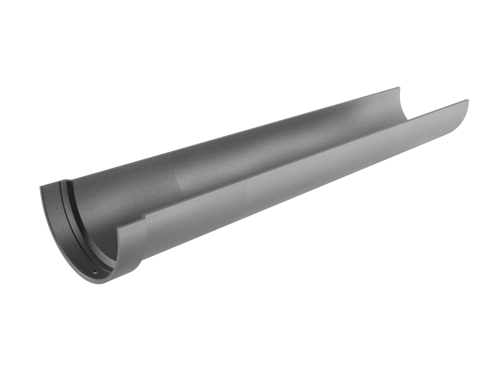 5x3" Deepflow Half Round Gutter x 6ft Primed - Trade Warehouse