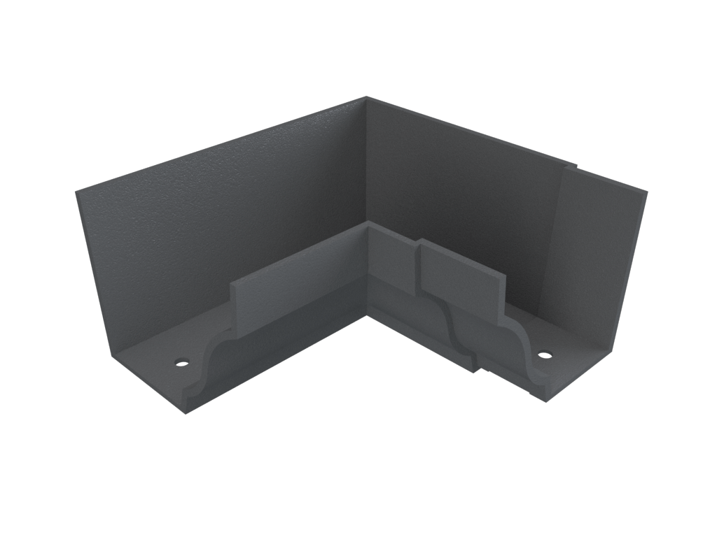 5x4" Moulded Ogee Gutter 90 Degree Internal Angle Primed - Trade Warehouse