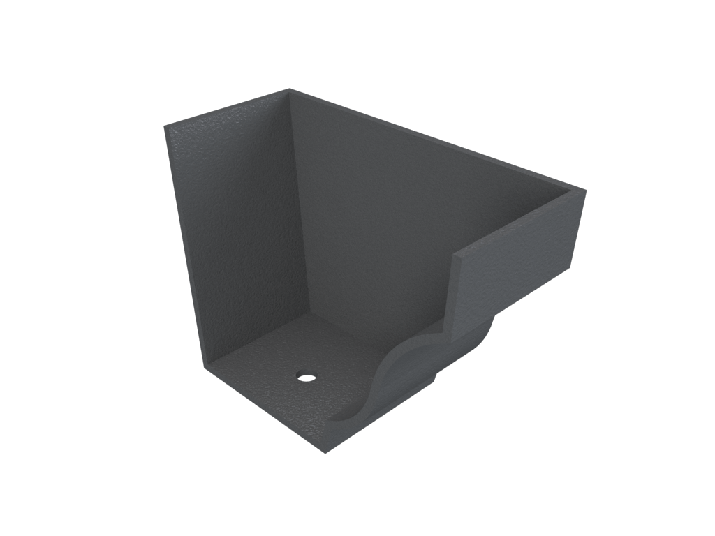 5x4" Moulded Ogee Gutter Right Hand External Stopend Primed - Trade Warehouse