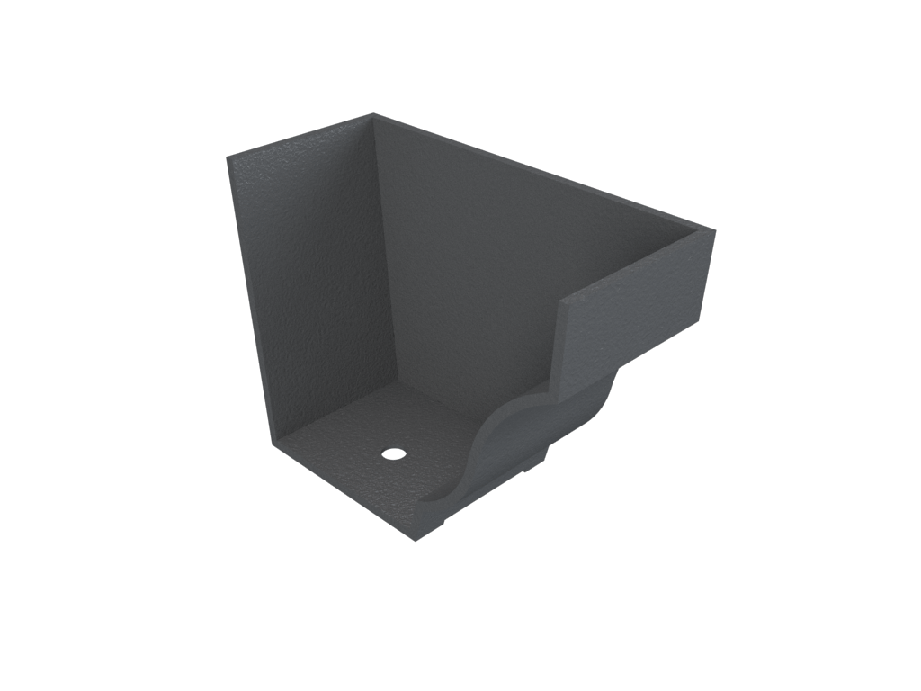 5x4" Moulded Ogee Gutter Right Hand Internal Stopend Primed - Trade Warehouse