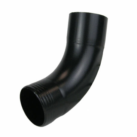 60mm Black Galvanised Steel Downpipe 70 Degree Bend - Trade Warehouse