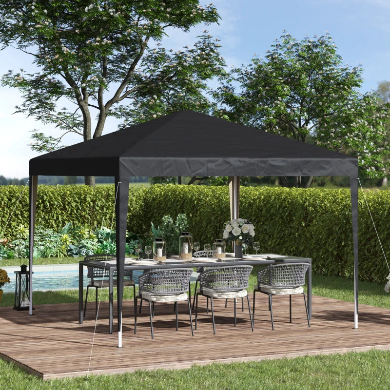 Black 3m x 3m Pop Up Gazebo