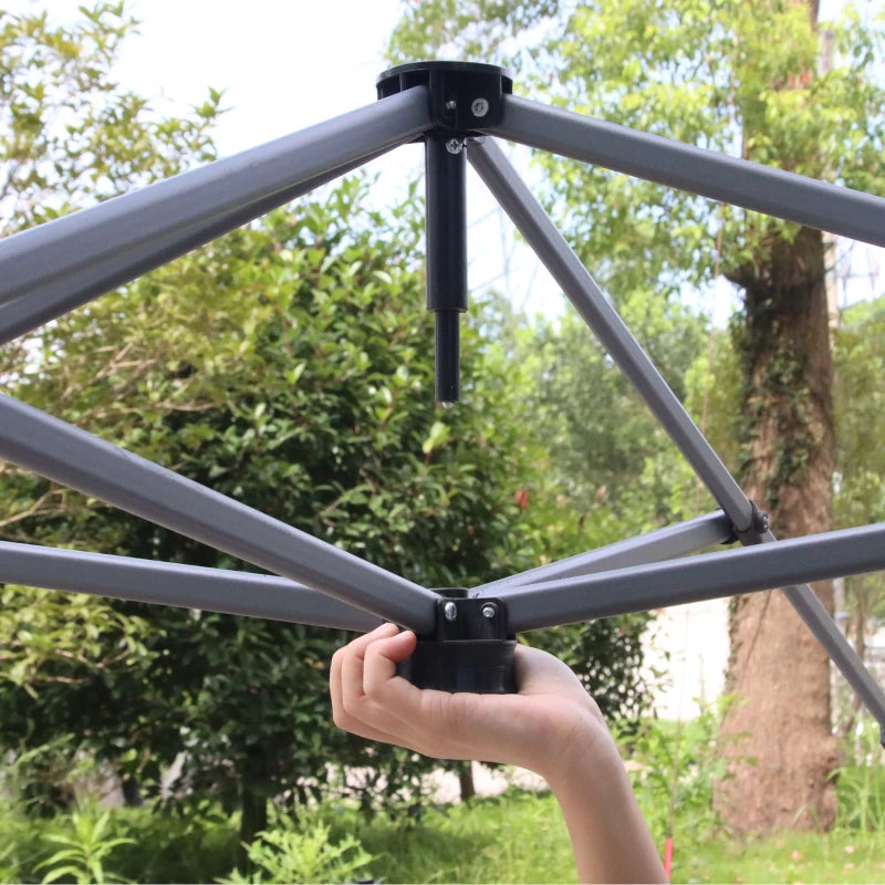 3m x 3m White Pop Up Gazebo, with Wheels and 4 Leg Weight Bags - Height Adjustable