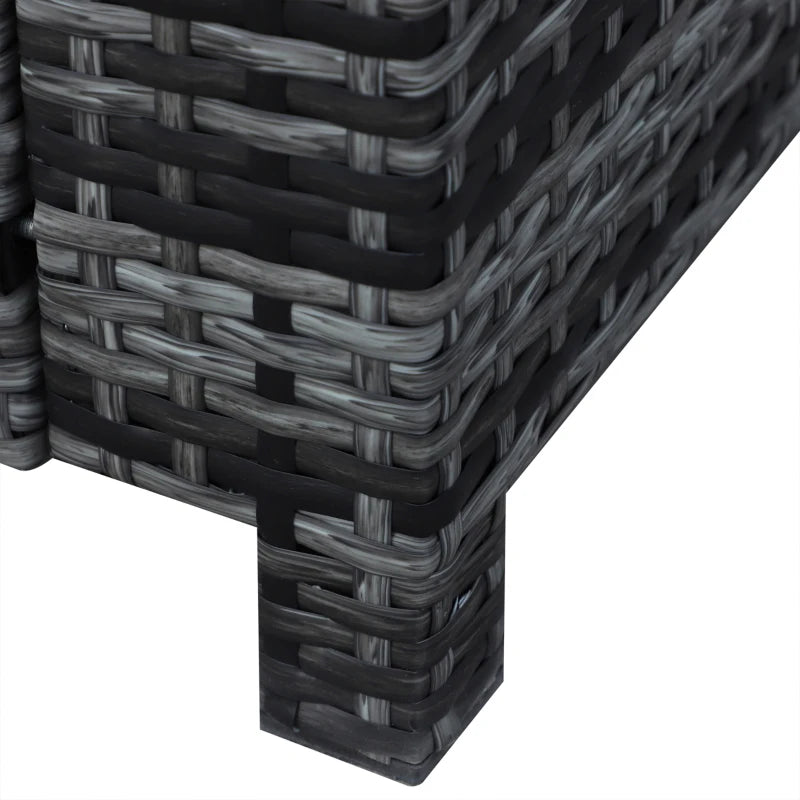 Grey 3-Seater Weather Resistant Rattan Sofa