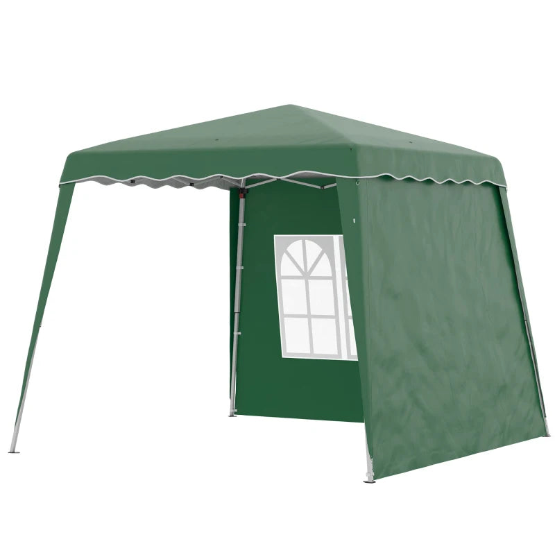 Green Pop Up Tent with 2 Sidewalls and Carry Bag