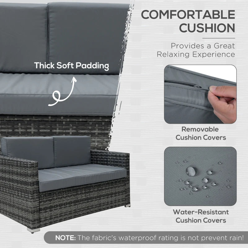 Grey 4 Piece Detachable Furniture Set With Cushions