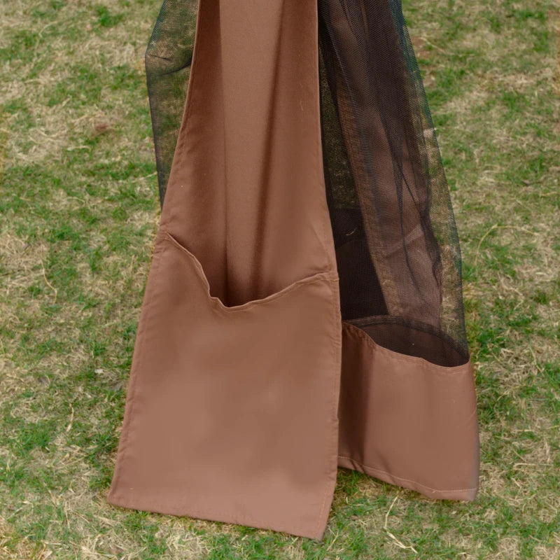 Brown Hexagonal Pop Up Gazebo