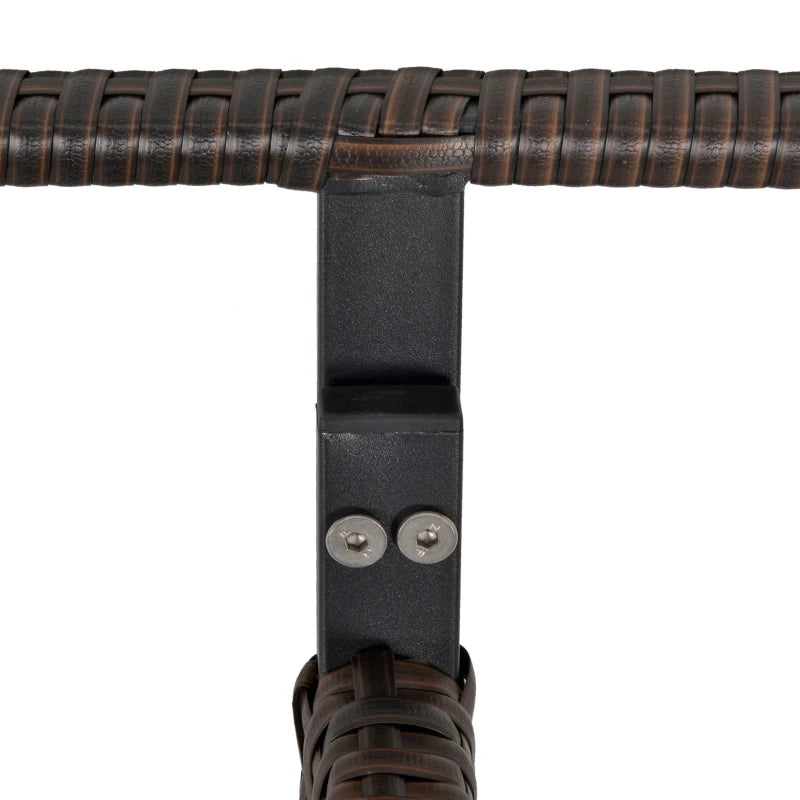 Brown 6 Piece Rattan Dining Set With Dark Grey Cushions