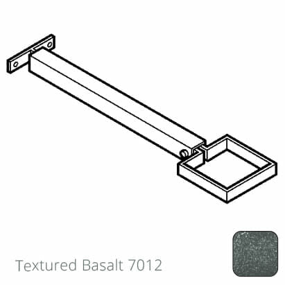 75 x 75mm (3"x3") Aluminium Stand-Off (290mm) Downpipe Clip - Textured 7012 Basalt Grey - Trade Warehouse