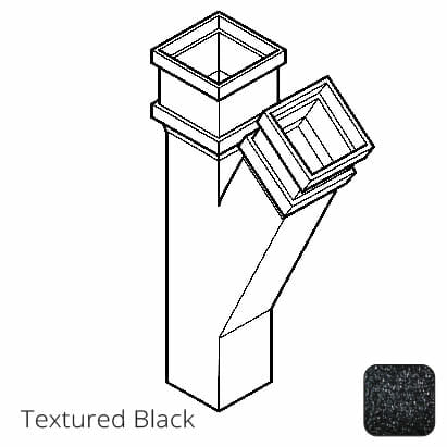 75 x 75mm (3"x3") Cast Aluminium 135 Degree Branch without Ears - Textured Black - Trade Warehouse