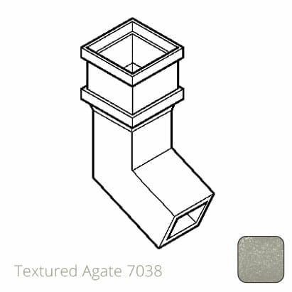 75 x 75mm (3"x3") Cast Aluminium Downpipe 112 Degree Bend without Ears - Textured 7038 Agate Grey - Trade Warehouse