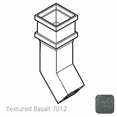 75 x 75mm (3"x3") Cast Aluminium Downpipe 135 Degree Bend without Ears - Textured 7012 Basalt Grey - Trade Warehouse