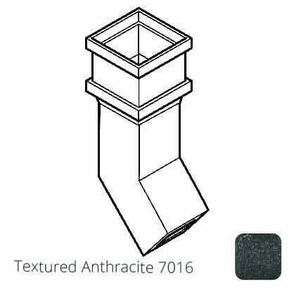 75 x 75mm (3"x3") Cast Aluminium Downpipe 135 Degree Bend without Ears - Textured 7016 Anthracite Grey - Trade Warehouse