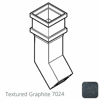 75 x 75mm (3"x3") Cast Aluminium Downpipe 135 Degree Bend without Ears - Textured 7024 Graphite Grey - Trade Warehouse