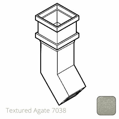 75 x 75mm (3"x3") Cast Aluminium Downpipe 135 Degree Bend without Ears - Textured 7038 Agate Grey - Trade Warehouse