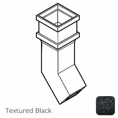 75 x 75mm (3"x3") Cast Aluminium Downpipe 135 Degree Bend without Ears - Textured Black - Trade Warehouse