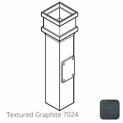 75 x 75mm (3"x3") Cast Aluminium Downpipe Access Pipe with Cast Ears - Textured 7024 Graphite Grey - Trade Warehouse