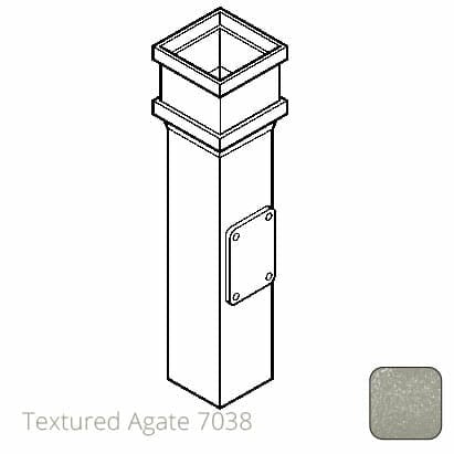 75 x 75mm (3"x3") Cast Aluminium Downpipe Access Pipe with Cast Ears - Textured 7038 Agate Grey - Trade Warehouse
