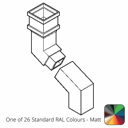 75 x 75mm (3"x3") Cast Aluminium Downpipe Two-part 762mm (max) Adjustable Offset - One of 26 Standard Matt RAL colours TBC - Trade Warehouse