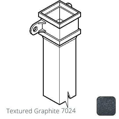 75 x 75mm (3"x3") x 2m Cast Aluminium Downpipe with Eared Socket - Textured 7024 Graphite Grey - Trade Warehouse