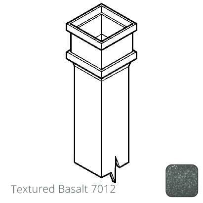 75 x 75mm (3"x3") x 2m Cast Aluminium Downpipe with Non-eared Socket - Textured 7012 Basalt Grey - Trade Warehouse