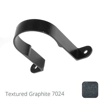 76mm (3") Aluminium Downpipe Fixing Bracket - Textured Graphite Grey RAL 7024 - Trade Warehouse