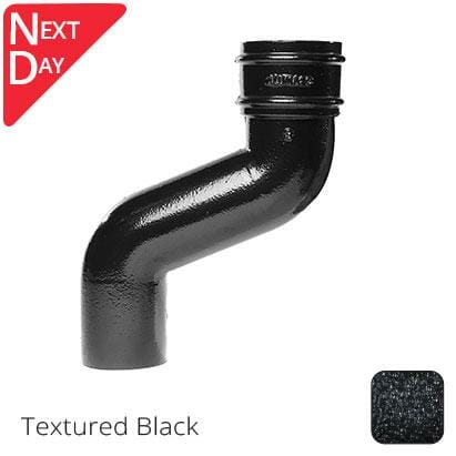 76mm (3") Cast Aluminium Downpipe 225mm Offset - Textured Black - Trade Warehouse