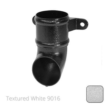 76mm (3") Cast Aluminium Downpipe Shoe with Ears - Textured Traffic White RAL 9016 - Trade Warehouse