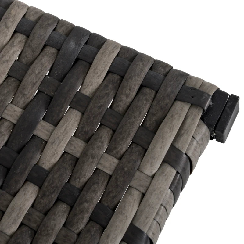 8 Piece Grey Half Round Rattan Sofa Set With 1 Umbrella Hole, Side Table and 2 Storage Tables