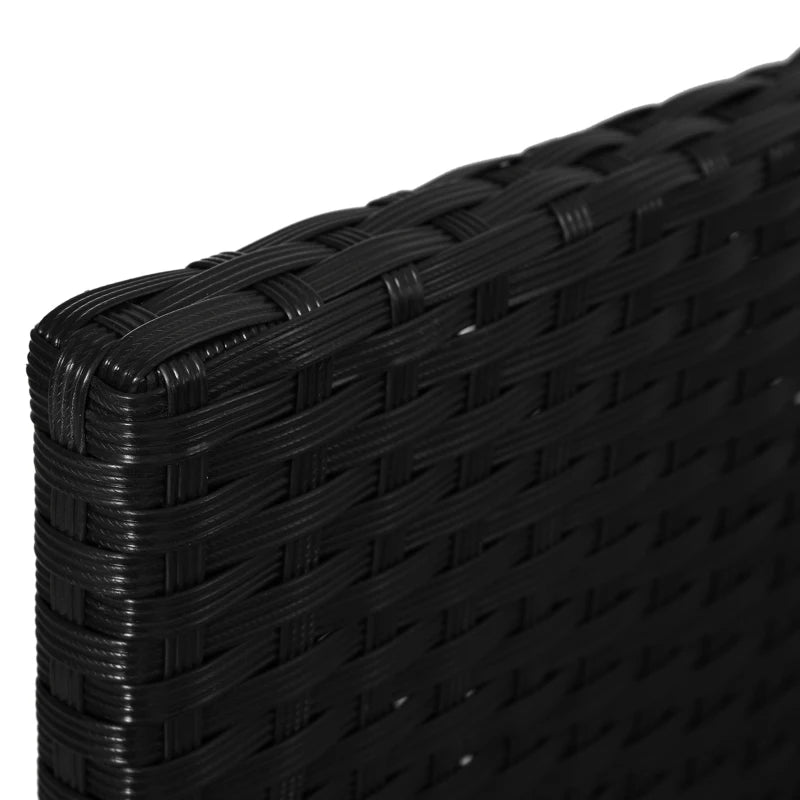 Black 11 Piece Rattan Dining Set With White Cushions