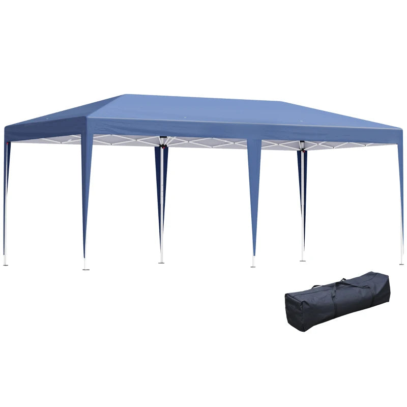 Blue Pop Up Gazebo With Double Roof & Bag - Wedding Awning Canopy