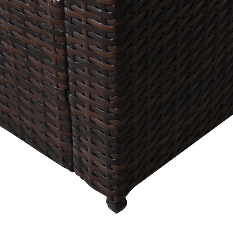 Brown 2-Seater Rattan Chair Set With Steel Frame