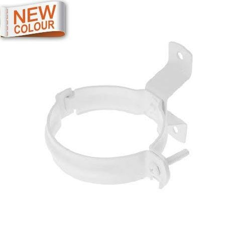 80mm 9016M White Galvanised Steel Downpipe Bracket - Trade Warehouse