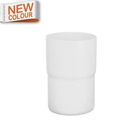 80mm 9016M White Galvanised Steel Downpipe Loose Connector - Trade Warehouse