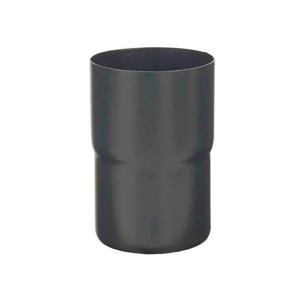 80mm Anthracite Grey Galvanised Steel Downpipe Loose Connector - Trade Warehouse