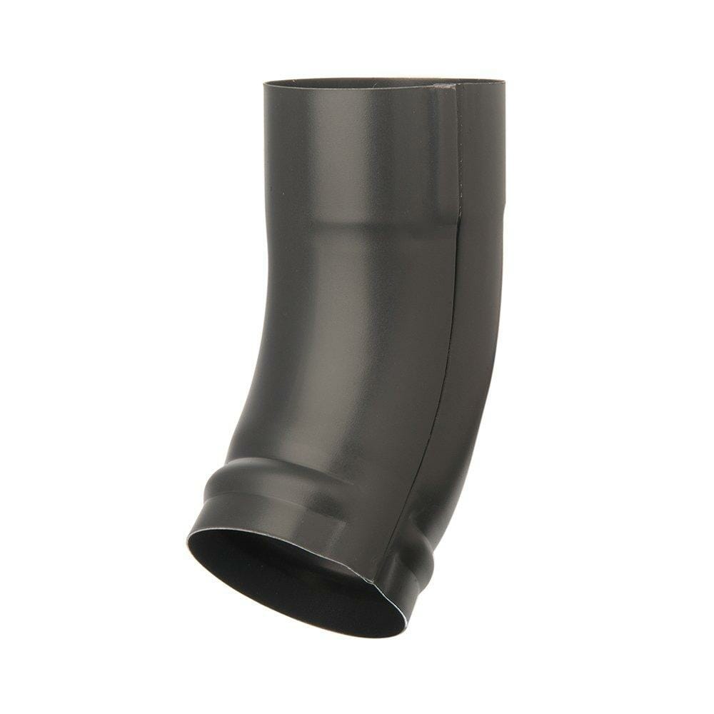 80mm Anthracite Grey Galvanised Steel Downpipe Shoe - Short Heel - Trade Warehouse
