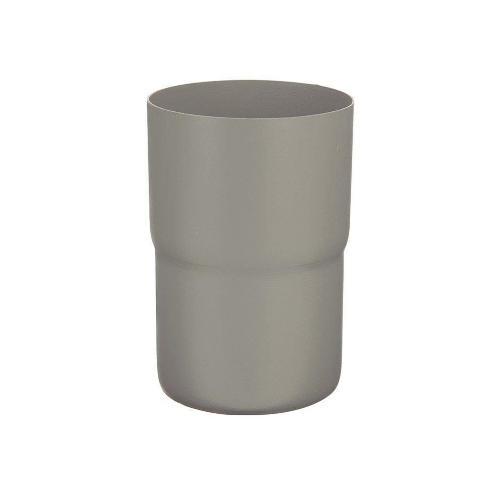 80mm Dusty Grey Galvanised Steel Downpipe Loose Connector - Trade Warehouse