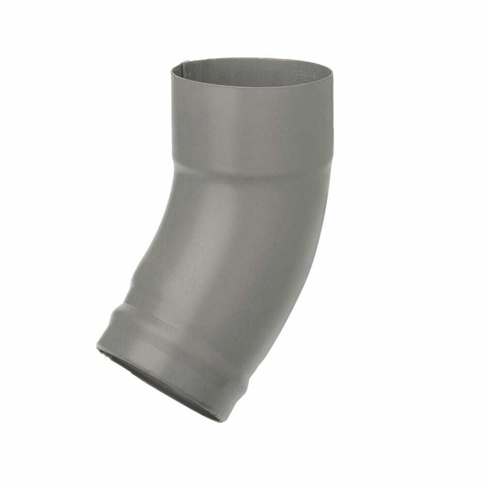 80mm Dusty Grey Galvanised Steel Downpipe Shoe - Short Heel - Trade Warehouse