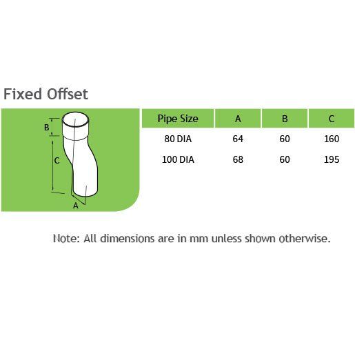80mm Galvanised Steel Downpipe 60mm Projection Fixed Offset - Trade Warehouse