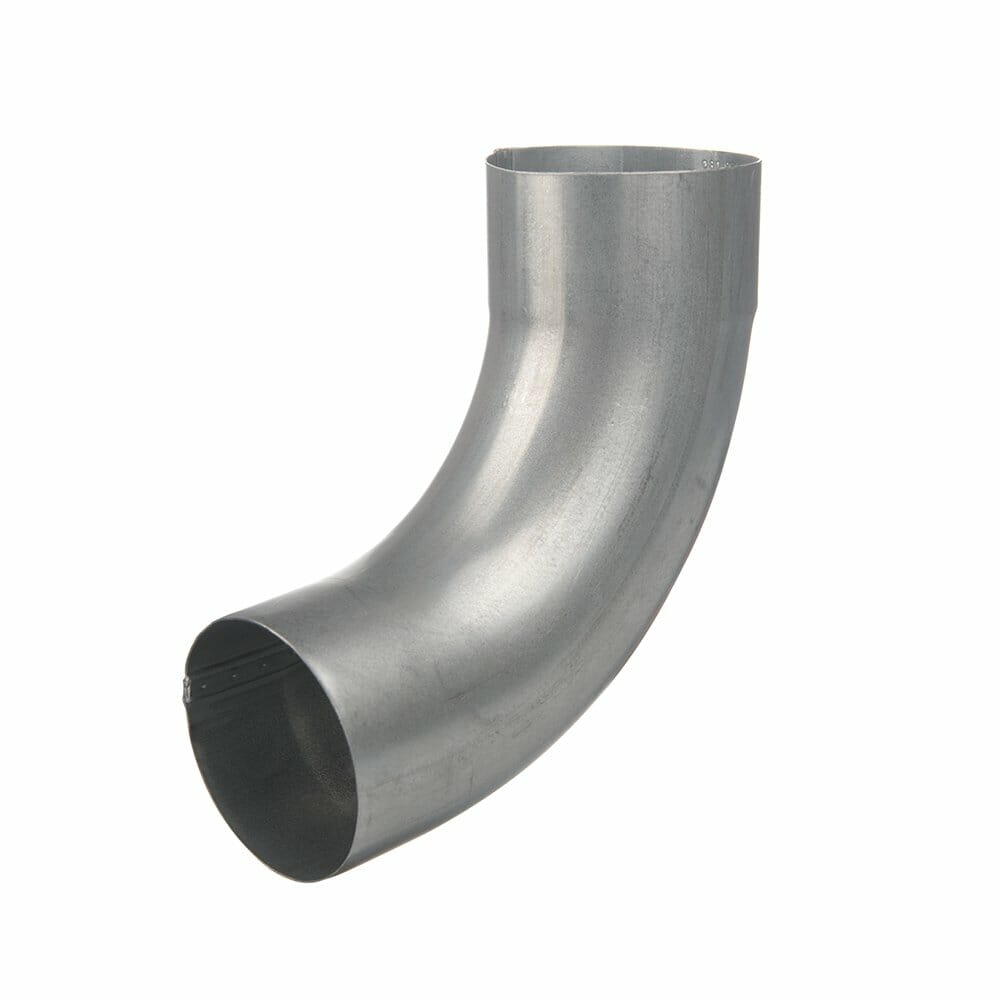 80mm Galvanised Steel Downpipe 90 Degree Bend - Trade Warehouse